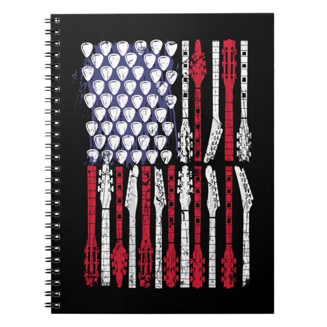 Carnet Guitare American Flag USA American Music Lover 4th (Devant)