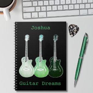 Carnet Guitare Art ajouter Nom Green Black Songwriting