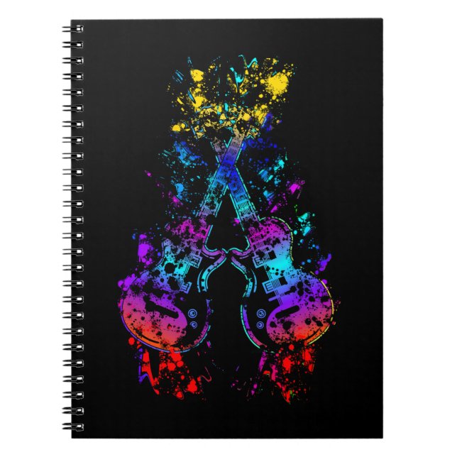 Carnet Guitare Retro Rock et Roll Music Lover Guitariste (Devant)