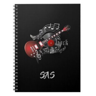 Carnet Guitare rock - Rouge
