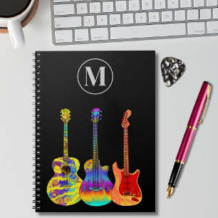 Carnet Guitares acoustiques électriques colorées personna