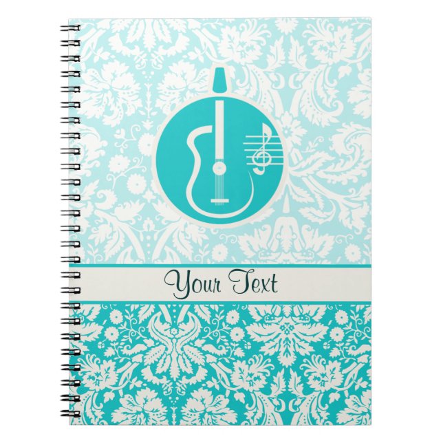 Carnet Guitares acoustiques turquoises (Devant)
