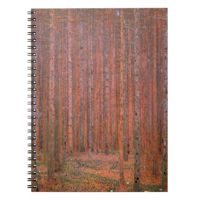 Carnet Gustav Klimt Fir Forêt Tannenwald Arbres rouges (Devant)