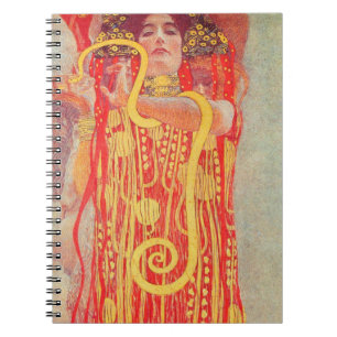Carnet Gustav Klimt Red Woman Gold Snake Painting
