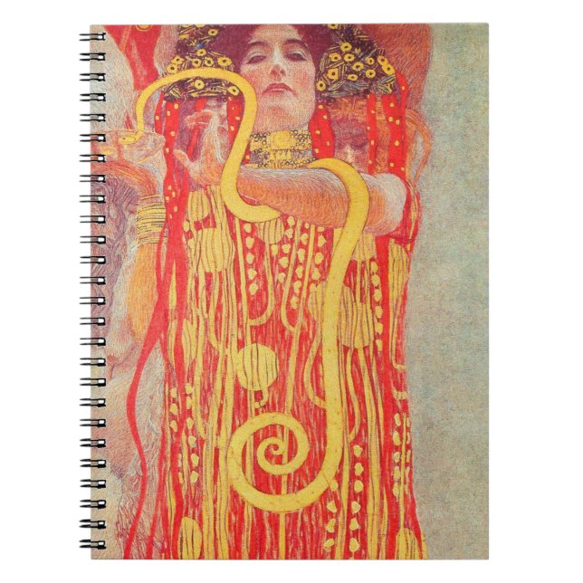 Carnet Gustav Klimt Red Woman Gold Snake Peinture (Devant)