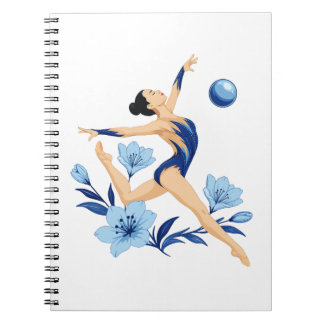 Carnet Gymnaste Rythmique Élégante avec des Fleurs