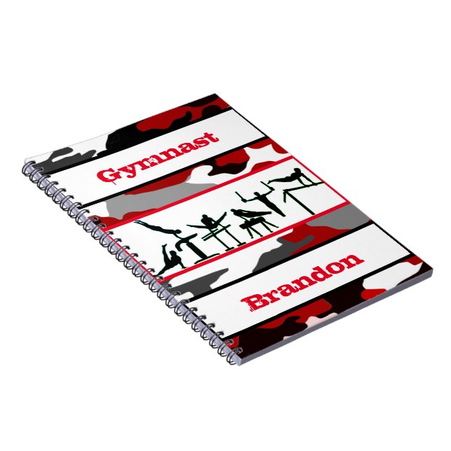 Carnet Gymnastique Garçons Rouge, Noir, Blanc Gymnaste Ca (Côté Droit)