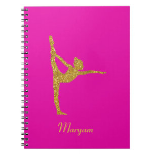 Carnet Gymnastique Gold Parties scintillant Gymnaste Pink