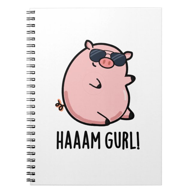 Carnet Haaam Gurl Funny Pig Pun (Devant)