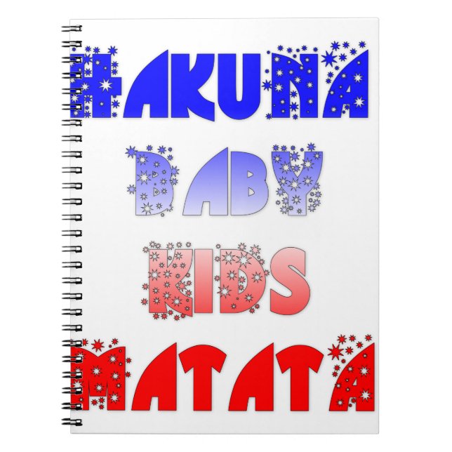 Carnet Hakuna Matata Bébé & Enfants : Conception de coule (Devant)