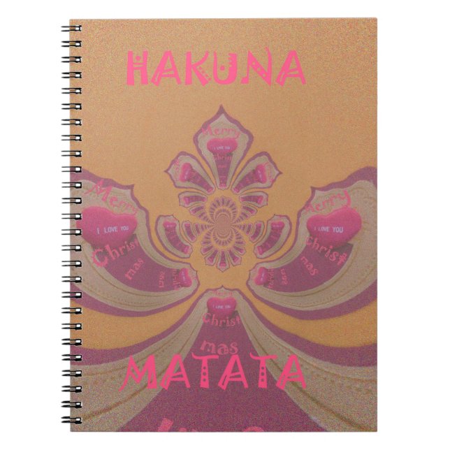 Carnet Hakuna Matata Joyeux Noël joli coeur design (Devant)