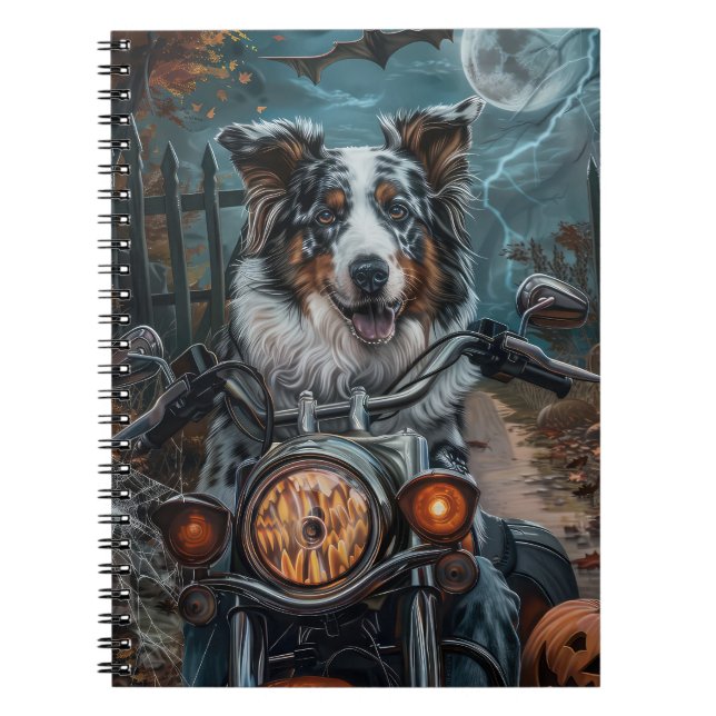 Carnet Halloween australienne berger équitation moto (Devant)