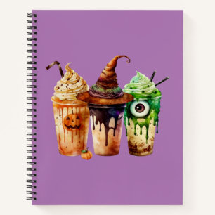 Carnet Halloween Boisson café Aquarelle Trio
