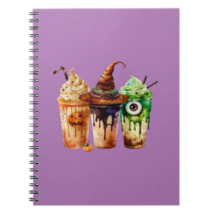 Carnet Halloween Boisson café Aquarelle Trio