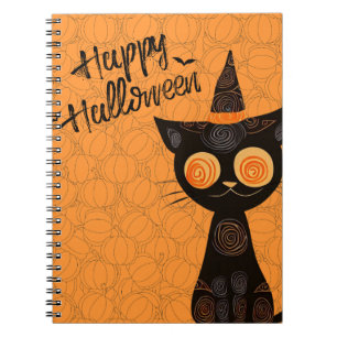 Carnet Halloween/chat/citrouille/automne