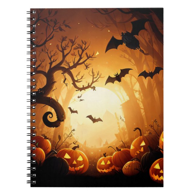 Carnet Halloween/chauve-souris/Citrouille/automne (Devant)