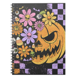 Carnet Halloween Citrouille Floral Automne