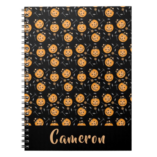 Carnet Halloween Citrouille Trick or Treat Name Personnal (Devant)