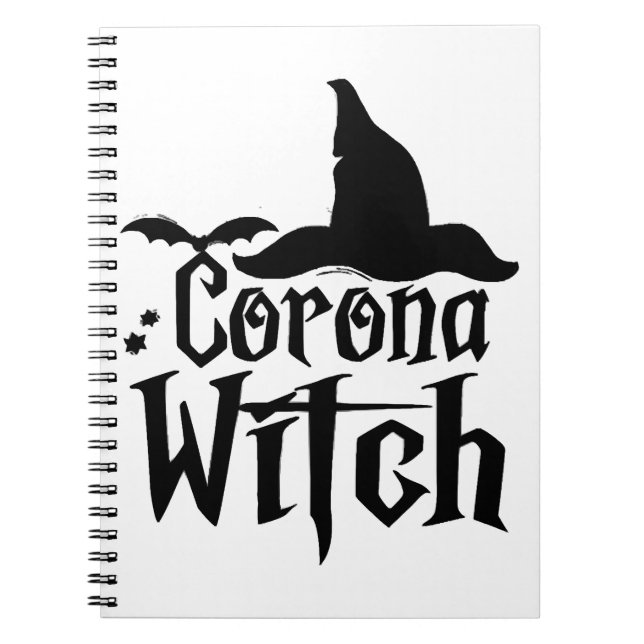 Carnet Halloween Corona Witch, Halloween drôle, (Devant)