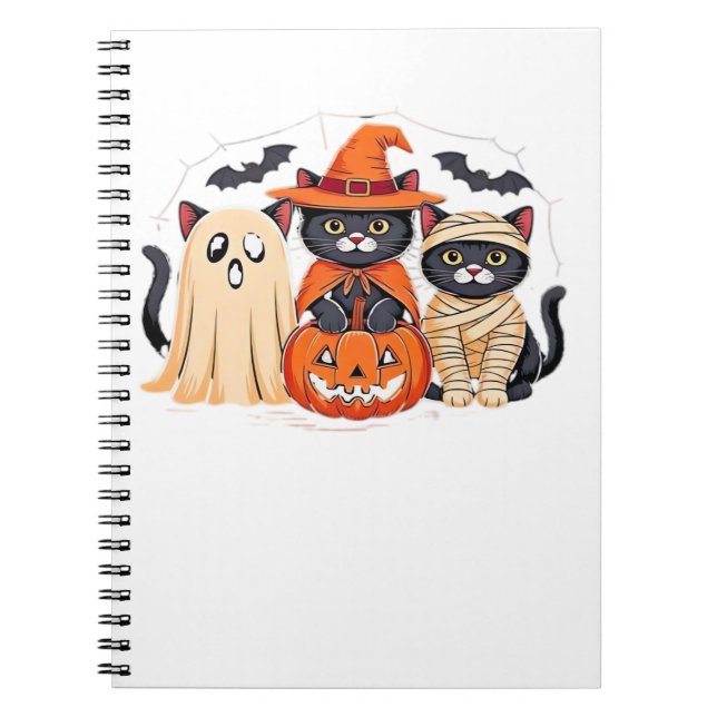 Carnet Halloween Cute Ghost Citrouille Chat Classic T-Shi (Devant)