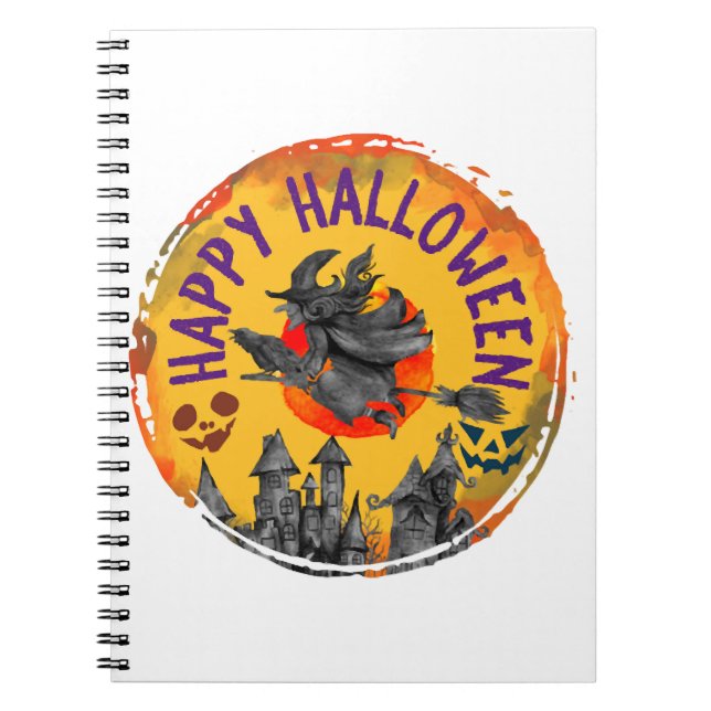 Carnet Halloween Design Happy Halloween sorcière (Devant)