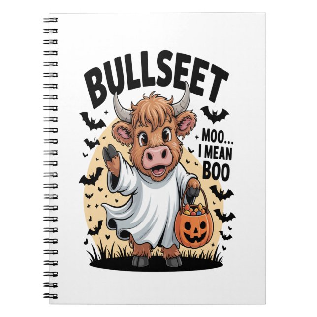 Carnet Halloween drôle de vache (Devant)