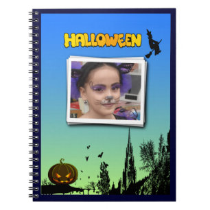 Carnet Halloween Dusk with Witch Ajouter cadre photo