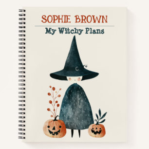 Carnet Halloween éffrayant Cute sorcière et Citrouille