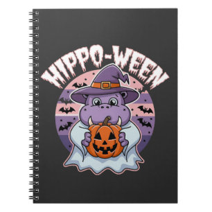 Carnet Halloween Éffrayant Halloween Moo Deng Hippo fantô