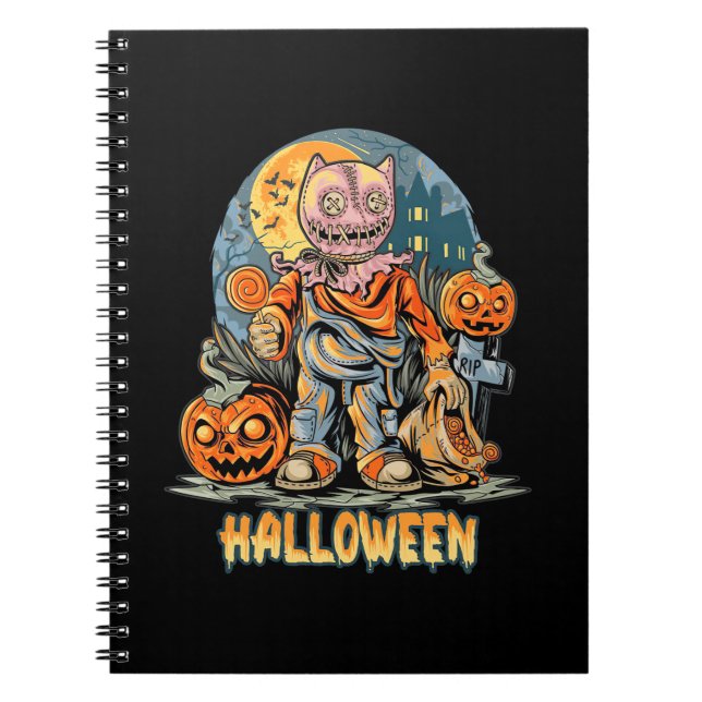 Carnet Halloween Et Chat (Devant)