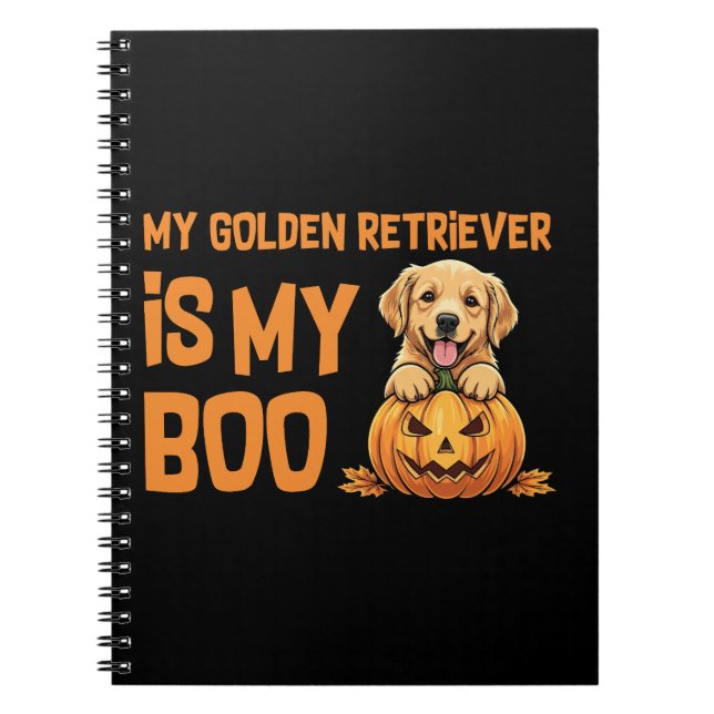 Carnet Halloween Golden Retriever (Devant)