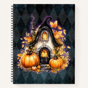Carnet Halloween Gothique Automne Fée Cottage Bleu Jacqua