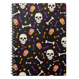 Carnet Halloween Horreur Crâne Éffrayant Coffin Violet d'