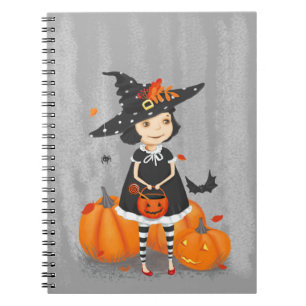 Carnet Halloween jolie petite sorcière