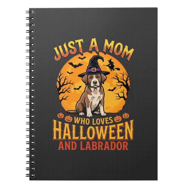 Carnet Halloween Labrador Maman Sorcière Chien Design_1 (Devant)