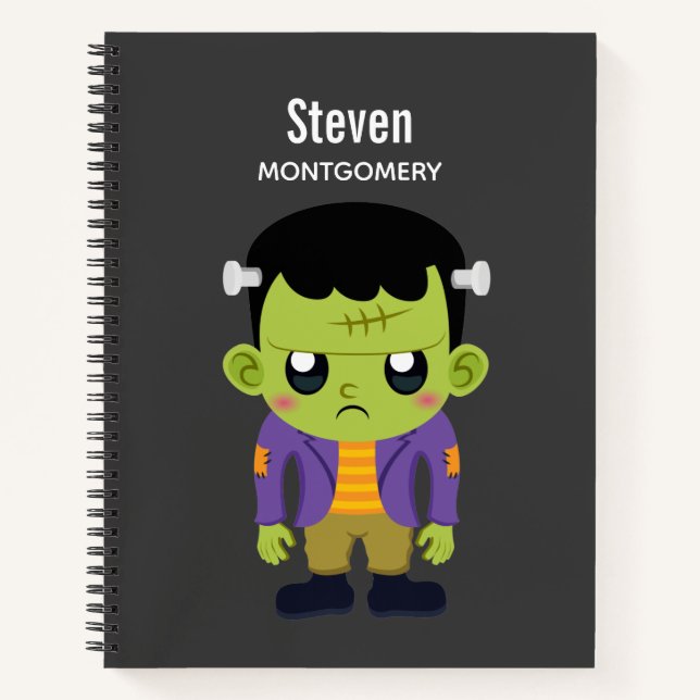 Carnet Halloween monstre Frankenstein Green (Devant)