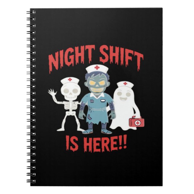 Carnet Halloween Nurse Funny Ghost Skeleton Zombie Essent (Devant)