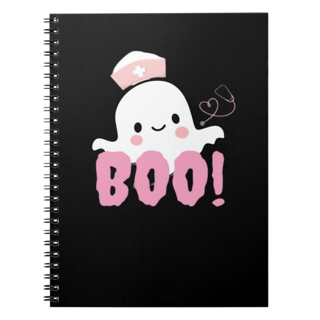 Carnet Halloween Nurse Shirts Women Boo! T-Shirt Ghost Nu (Devant)