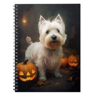 Carnet Halloween West Highland White Terrier Citrouilles