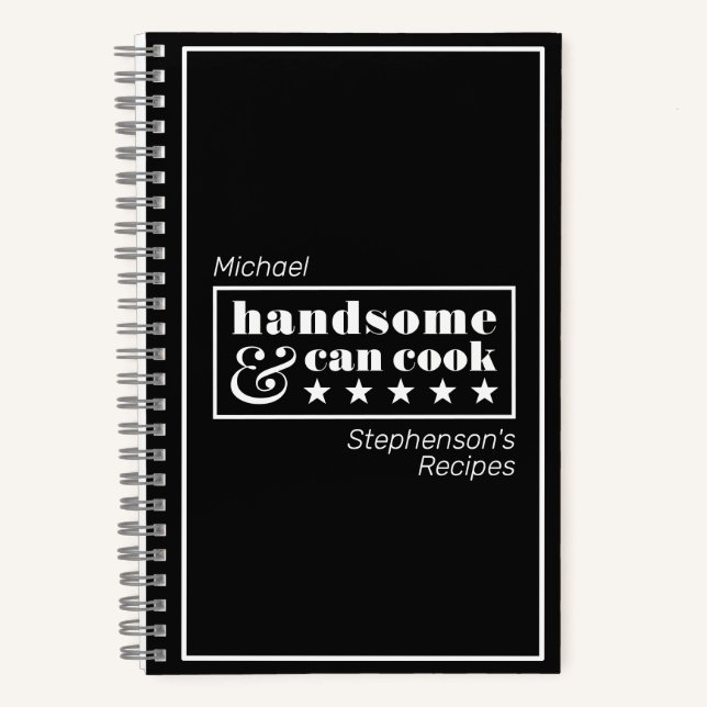 Carnet Handsome & Can Cook Typography Father's Day Recipe (Recto)