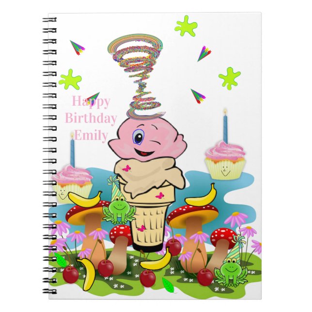 Carnet Happy Birthday Pink Cupcake Notebook (Devant)