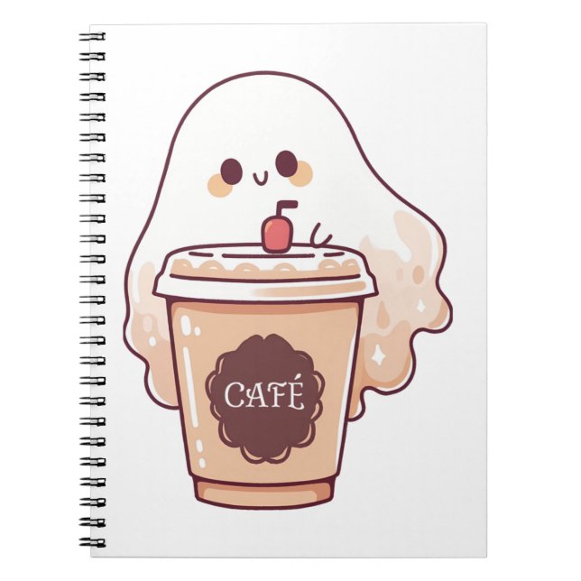 Carnet Happy Ghost aime Sticker café (Devant)