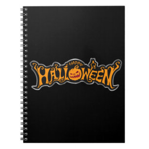 Carnet Happy Halloween Ruby Eye Citrouille Argent Cadre