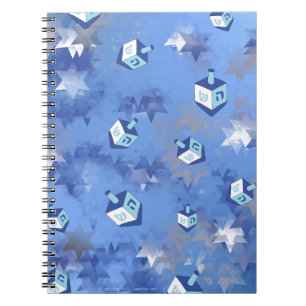 Carnet Happy Hanoukka Falling Stars and Dreidels