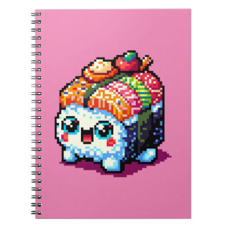 Carnet Happy Sushi Roll - Cute Pixel Art Japonais Nourrit