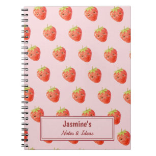 Carnet Harmonie Douce Personnalisée Motif Fraise