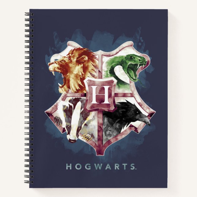Carnet Harry Potter| Aquarelle de crête HOGWARTS™ (Devant)