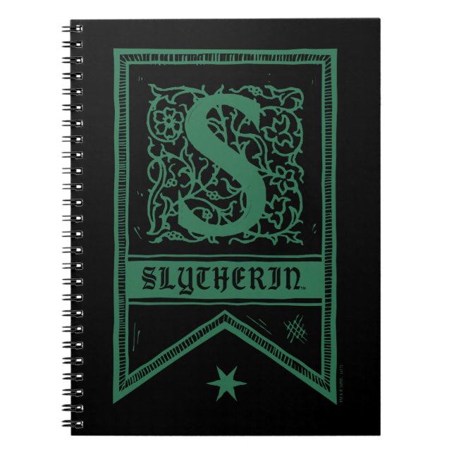Carnet Harry Potter | Bannière Monogramme Slytherin (Devant)