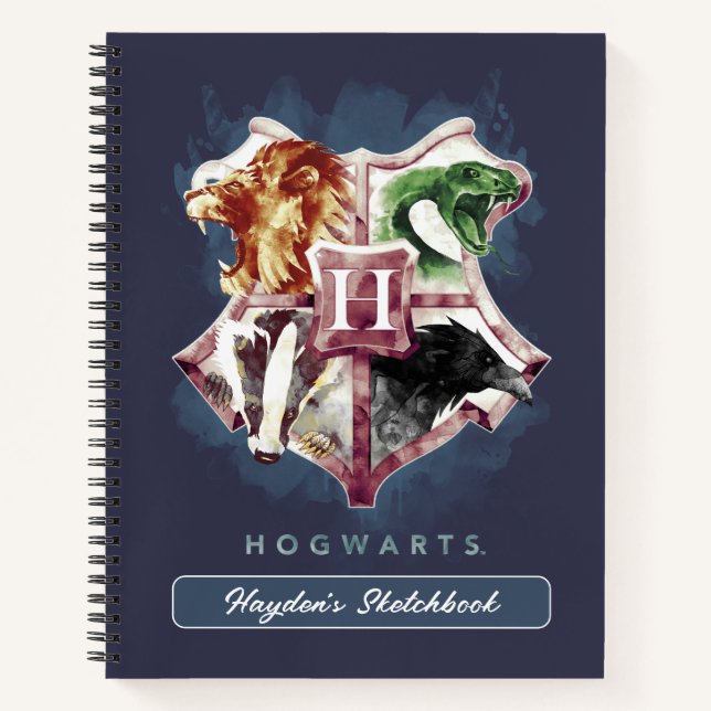 Carnet Harry Potter | Blason d'HOGWARTS™ Aquarelle (Devant)