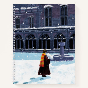 Carnet HARRY POTTER™ et Hedwig dans la cour de HOGWARTS™